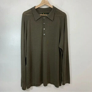 Principe Mens Sweater XXL 2XL Wool Blend Long Sleeve Collar 4 Buttons Made Italy